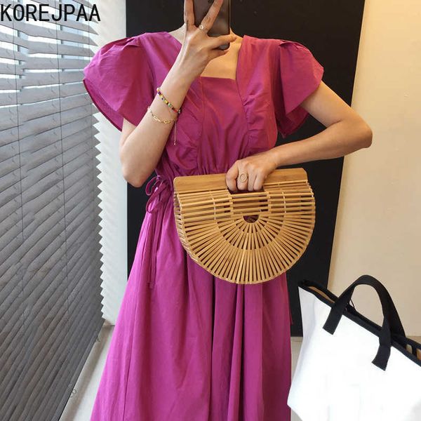 korejpaa women dress summer korean chic female retro square neck folded drawstring waist slimming flared sleeve vestidos 210526, Black;gray
korejpaa women dress summer korean chic female retro square neck folded drawstring waist slimming flared sleeve vestidos 210526, Black;gray