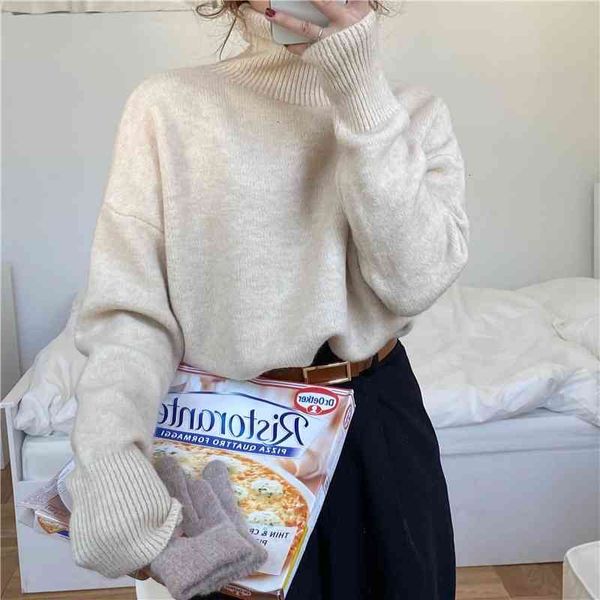 women's sweaters soft waxy high neck autumn and winter loose lazy thickened outer zh6l, White;black
women's sweaters soft waxy high neck autumn and winter loose lazy thickened outer zh6l, White;black