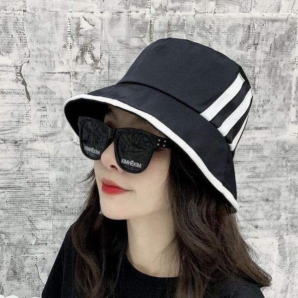 wide brim hats 2021 bucket hat women men cap fashion classic stripes cotton fishermen caps panama sun protection, Blue;gray
wide brim hats 2021 bucket hat women men cap fashion classic stripes cotton fishermen caps panama sun protection, Blue;gray