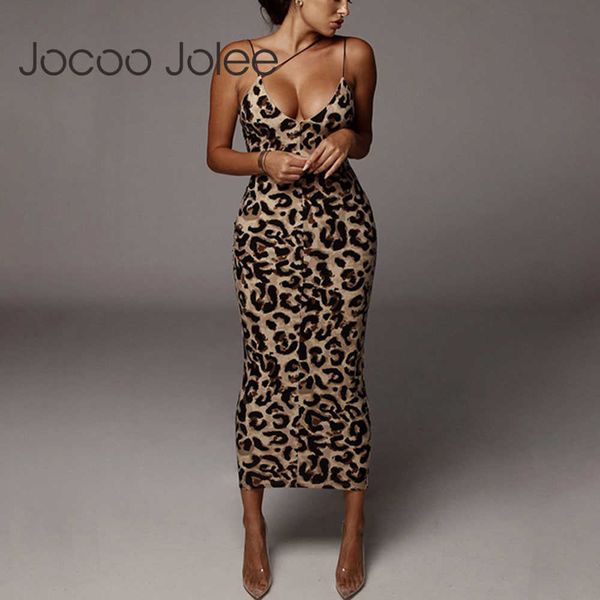 jocoo jolee leopard print spaghetti strap bodycon midi dress women summer fashion vestidos night party club dresses 210619, Black;gray
jocoo jolee leopard print spaghetti strap bodycon midi dress women summer fashion vestidos night party club dresses 210619, Black;gray