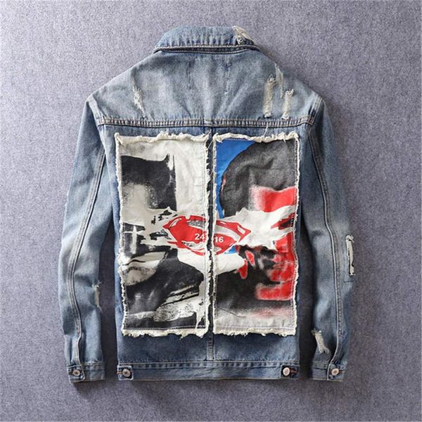 men's jackets denim jacket men hole distressed jeans coat hip hop patch streetwear outerwear spring autumn for male ihj3, Black;brown
men's jackets denim jacket men hole distressed jeans coat hip hop patch streetwear outerwear spring autumn for male ihj3, Black;brown