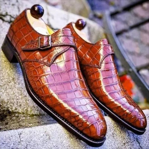 style comfortable classic fashion business casual handmade men's pu pure color crocodile pattern monk shoes zq0201 dress, Black
style comfortable classic fashion business casual handmade men's pu pure color crocodile pattern monk shoes zq0201 dress, Black