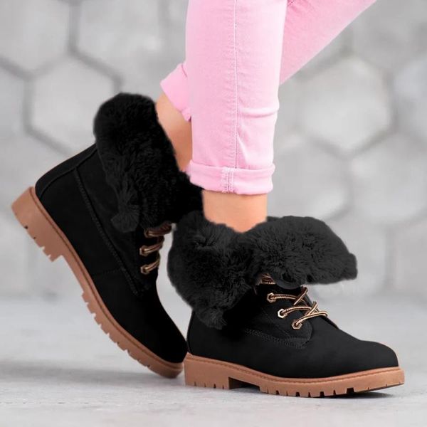 boots leisure women's ankle fashion plush platform lace-up warm winter square heels lace up slip-on snow boots#0831, Black
boots leisure women's ankle fashion plush platform lace-up warm winter square heels lace up slip-on snow boots#0831, Black