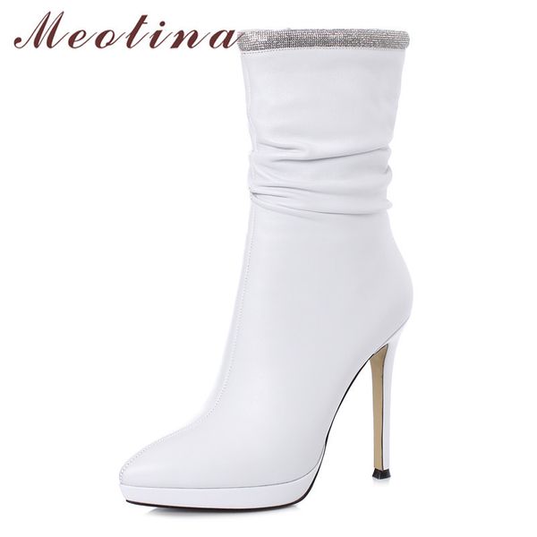meotina winter mid calf boots women natural genuine leather crystal thin heels boots pleated zip super high heel shoes lady fall 210520, Black
meotina winter mid calf boots women natural genuine leather crystal thin heels boots pleated zip super high heel shoes lady fall 210520, Black