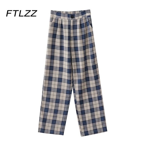 women korean plaid trousers woman high waisted loose wide leg pants summer street bottoms 210525, Black;white
women korean plaid trousers woman high waisted loose wide leg pants summer street bottoms 210525, Black;white