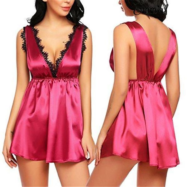 plus size lingerie women sleepwear nightdress satin deep v neck lace bride temptation home service x, Black;red
plus size lingerie women sleepwear nightdress satin deep v neck lace bride temptation home service x, Black;red