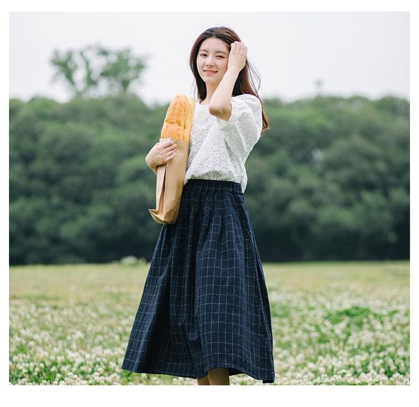 skirts fannic retro plaid pocket elastic waist loose a-line skirt mori girl spring, Black
skirts fannic retro plaid pocket elastic waist loose a-line skirt mori girl spring, Black