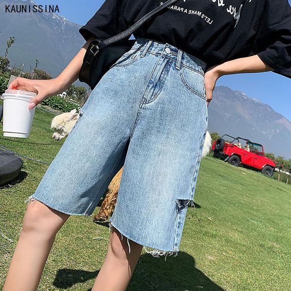 women's jeans shorts summer wide leg pants hole girls fashion high waist slim loose pockets knee length, Blue
women's jeans shorts summer wide leg pants hole girls fashion high waist slim loose pockets knee length, Blue