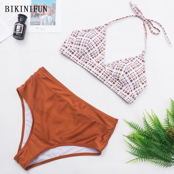 women's swimwear 2021 cross chest women checkered print swimsuit backless halter bathing suit s-xl girl high waist bikini set, White;black
women's swimwear 2021 cross chest women checkered print swimsuit backless halter bathing suit s-xl girl high waist bikini set, White;black