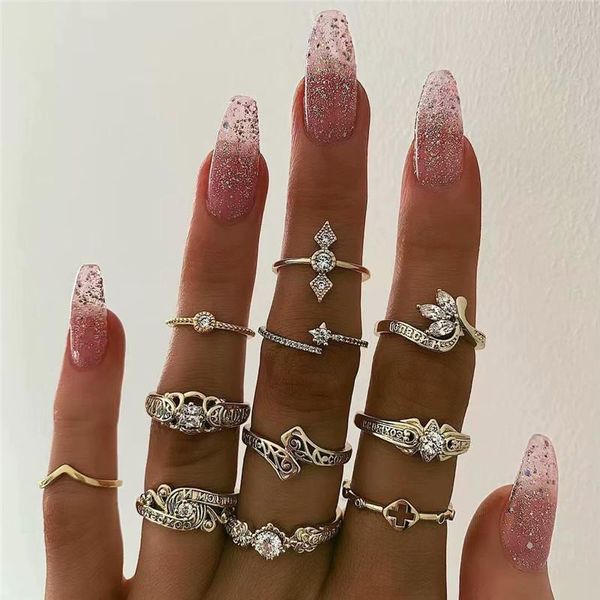 wedding rings modyle 11 pcs/set gold color punk vintage hollow ring set crystal flower cross for woman, Slivery;golden
wedding rings modyle 11 pcs/set gold color punk vintage hollow ring set crystal flower cross for woman, Slivery;golden