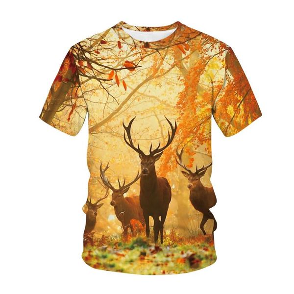 women's t-shirt fashion 3d deer print harajuku summer short sleeve o-neck casual pants clothes, White
women's t-shirt fashion 3d deer print harajuku summer short sleeve o-neck casual pants clothes, White