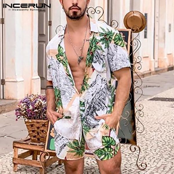 men's tracksuits short sleeve button shirts drawstring shorts suit incerun summer hawaiian beach men sets man fashion floral streetwear, Gray
men's tracksuits short sleeve button shirts drawstring shorts suit incerun summer hawaiian beach men sets man fashion floral streetwear, Gray
