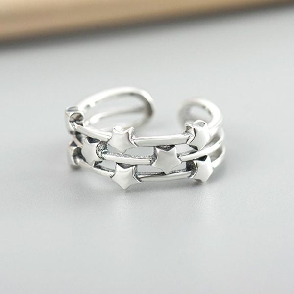 cluster rings female fashion stars ring solid 925 sterling silver wedding for women 3 row, Golden;silver
cluster rings female fashion stars ring solid 925 sterling silver wedding for women 3 row, Golden;silver
