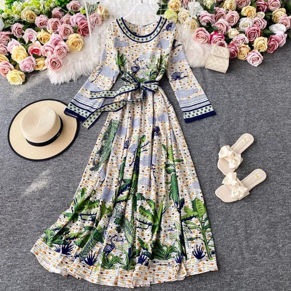 women dress retro tribal floral-printed o-neck long sleeves swing a-line ladies casual drawstring flower dresses, Black;gray
women dress retro tribal floral-printed o-neck long sleeves swing a-line ladies casual drawstring flower dresses, Black;gray