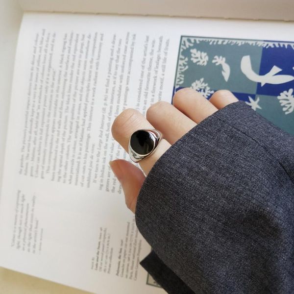 cluster rings authentic s925 sterling silver fine jewelry geometric oval black enamel open j291, Golden;silver
cluster rings authentic s925 sterling silver fine jewelry geometric oval black enamel open j291, Golden;silver