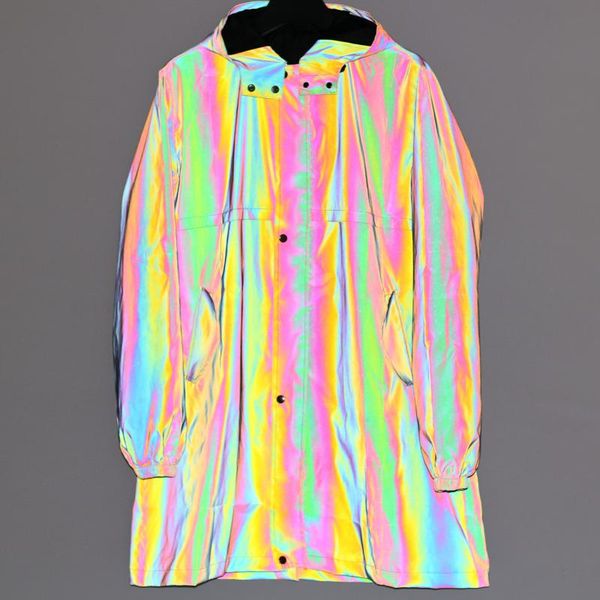 women's trench coats custom men high street rainbow reflective hooded jacket windbreaker dust coat, Tan;black
women's trench coats custom men high street rainbow reflective hooded jacket windbreaker dust coat, Tan;black