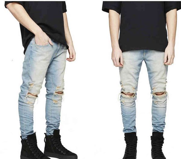 men's jeans slim fit ripped men hi-street mens distressed denim joggers knee holes washed destroyed pants ttmr, Blue
men's jeans slim fit ripped men hi-street mens distressed denim joggers knee holes washed destroyed pants ttmr, Blue