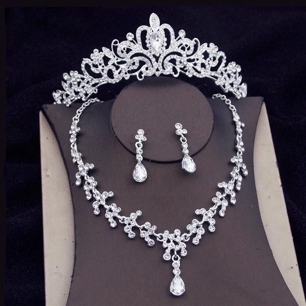 earrings & necklace luxury water drop bridal jewelry sets for women fashion necklaces party crown bride prom wedding set, Silver
earrings & necklace luxury water drop bridal jewelry sets for women fashion necklaces party crown bride prom wedding set, Silver