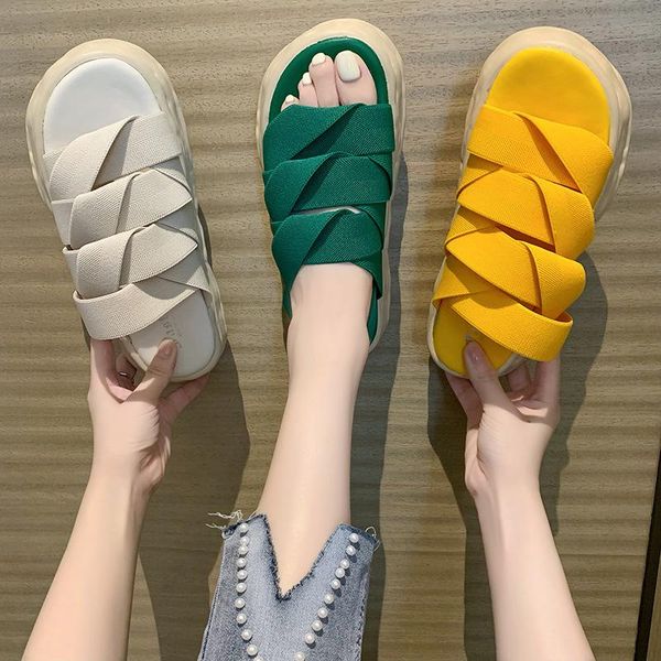 sandals non-slip slippers women 2021 round head thick bottom solid color shoes ladies casual elastic band summer slides, Black
sandals non-slip slippers women 2021 round head thick bottom solid color shoes ladies casual elastic band summer slides, Black