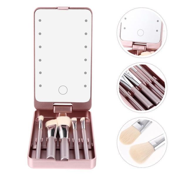 compact mirrors led makeup mirror with 5pcs brushes rotatable creative travel
compact mirrors led makeup mirror with 5pcs brushes rotatable creative travel