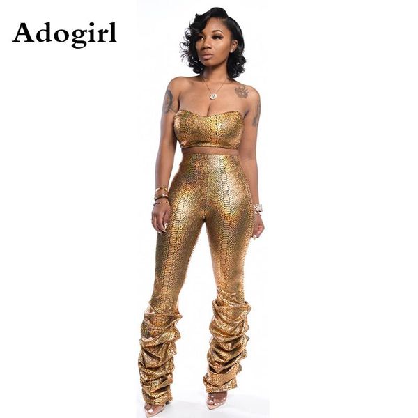 two piece dress woman gold snakeskin print set strapless tube +ruched skinny pants night club suit party tracksuit, White
two piece dress woman gold snakeskin print set strapless tube +ruched skinny pants night club suit party tracksuit, White