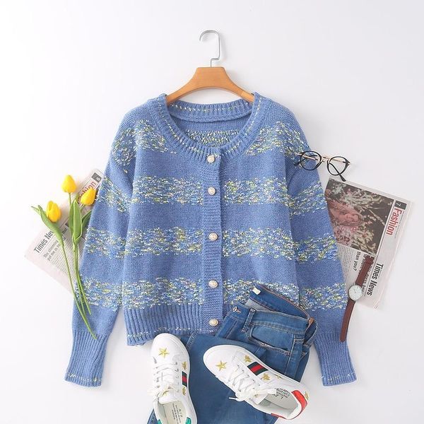 women's knits & tees 2021 autumn winter vintage color striped knitted cardiagn womens o neck single-breasted long-sleeved sweater cardi, White
women's knits & tees 2021 autumn winter vintage color striped knitted cardiagn womens o neck single-breasted long-sleeved sweater cardi, White