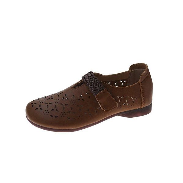 summer flat sandals women's shoes hollow leather flat-heeled retro wild national wind low-heeled, Black
summer flat sandals women's shoes hollow leather flat-heeled retro wild national wind low-heeled, Black