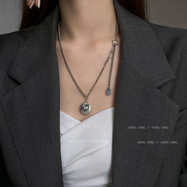 chains round brand cat head necklace retro personality design sense sweater chain simple ins cold wind celebrity pendant female, Silver
chains round brand cat head necklace retro personality design sense sweater chain simple ins cold wind celebrity pendant female, Silver