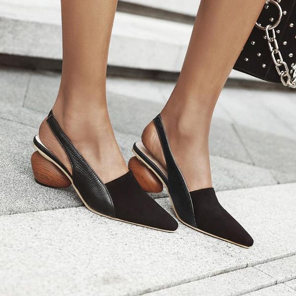 sandals summer women heels shoes slingbacks ankle strap pointed toe ladies high heel pumps 6 cm height, Black
sandals summer women heels shoes slingbacks ankle strap pointed toe ladies high heel pumps 6 cm height, Black