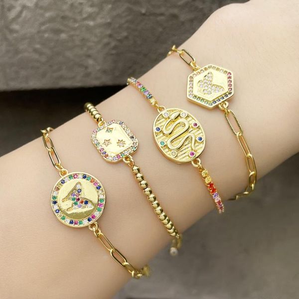 charm bracelets eyika fashion snake butterfly bracelet for women rainbow zircon copper beads gold link chain geometric charms bangle jewelry, Golden;silver
charm bracelets eyika fashion snake butterfly bracelet for women rainbow zircon copper beads gold link chain geometric charms bangle jewelry, Golden;silver