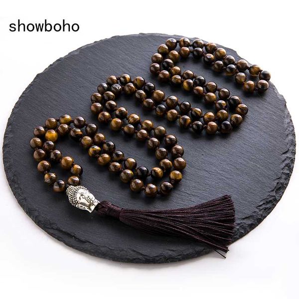 pendant necklaces 8mm natural yellow tiger eyes beaded and knotted japamala necklace 108 mala meditation yoga tibetan buddha head pendent je, Silver
pendant necklaces 8mm natural yellow tiger eyes beaded and knotted japamala necklace 108 mala meditation yoga tibetan buddha head pendent je, Silver