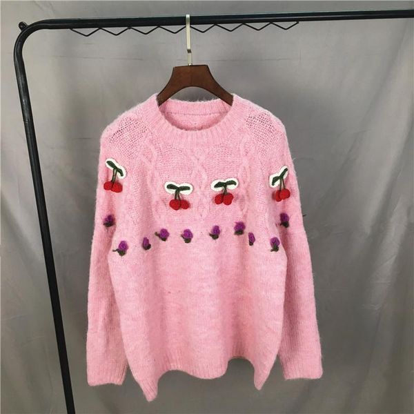 women's sweaters 2021 loose outside wearing a pink sweater sea horse head japanese languid is lazy wind autumn winter coat, White;black
women's sweaters 2021 loose outside wearing a pink sweater sea horse head japanese languid is lazy wind autumn winter coat, White;black