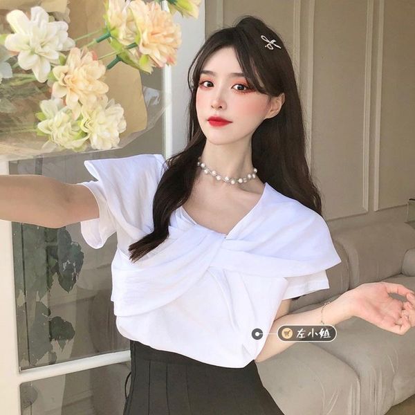 women's tanks & camis design sense niche bow short summer square collar slim sweet spicy white sleeve t-shirt women's wear
women's tanks & camis design sense niche bow short summer square collar slim sweet spicy white sleeve t-shirt women's wear
