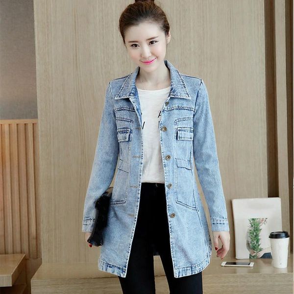 women's jackets ladies fashion female coat spring women long slim sleeve denim jacket girls plus size 3xl 4xl 5xl light blue cotton, Black;brown
women's jackets ladies fashion female coat spring women long slim sleeve denim jacket girls plus size 3xl 4xl 5xl light blue cotton, Black;brown