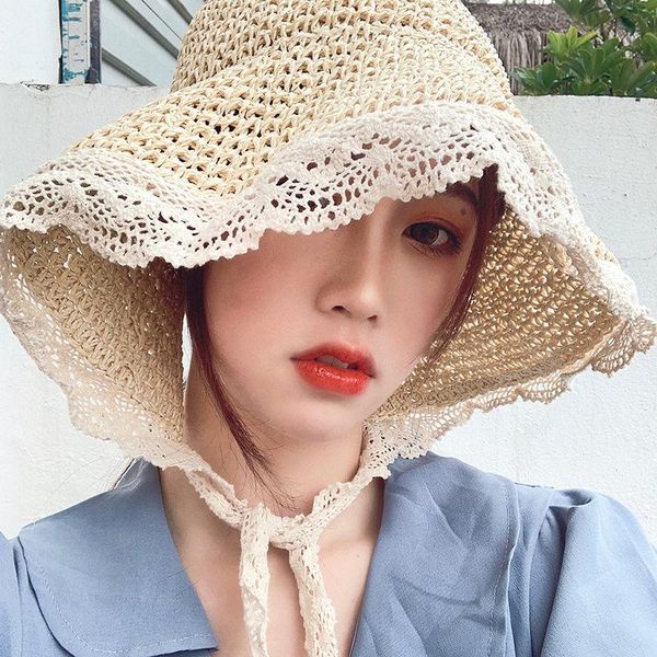 wide brim hats forest simple lace straw hat women summer casual beach adjustable strappy cap for uv protected sunhat, Blue;gray
wide brim hats forest simple lace straw hat women summer casual beach adjustable strappy cap for uv protected sunhat, Blue;gray