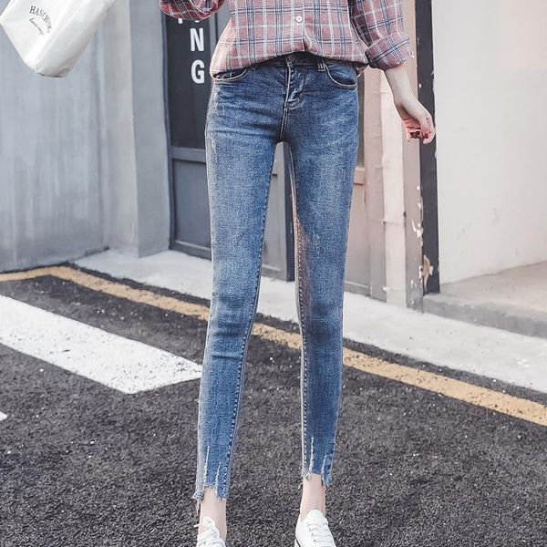 vintage casual high waist women jeans bleached cuffs skinny denim pencil bulift korean ankle- length pants women's, Blue
vintage casual high waist women jeans bleached cuffs skinny denim pencil bulift korean ankle- length pants women's, Blue