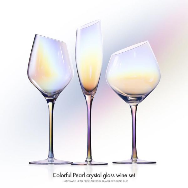 wine glasses electroplating color lead-crystal glass red champagne glass, one-piece goblet home set
wine glasses electroplating color lead-crystal glass red champagne glass, one-piece goblet home set