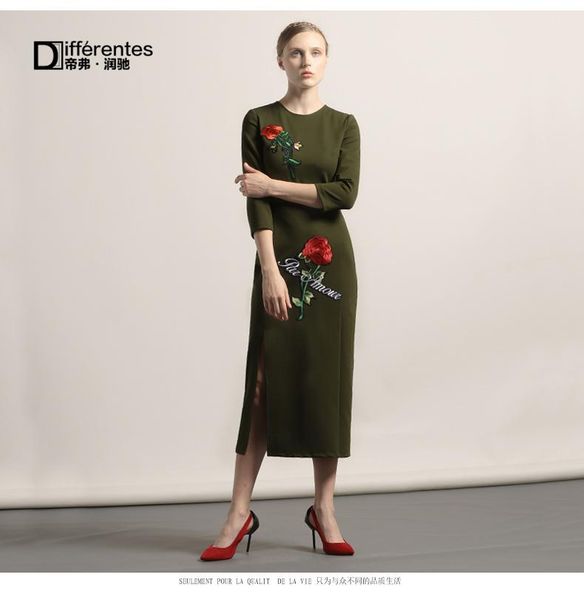 casual dresses df cotton embroidery flowers women night dress summer 2/3 sleeves thin waist elegance split dl1001, Black;gray
casual dresses df cotton embroidery flowers women night dress summer 2/3 sleeves thin waist elegance split dl1001, Black;gray