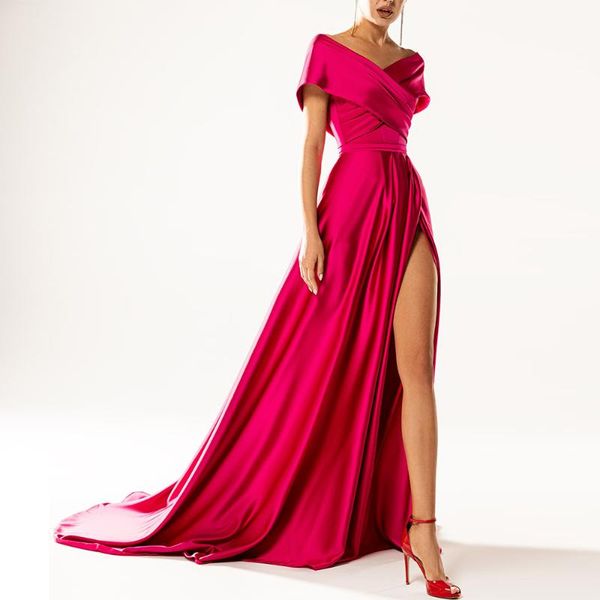 party dresses off-the-shoulder evening 2021 satin side split prom gowns v-neck a-line elegant custom dress robes de soirée, White;black
party dresses off-the-shoulder evening 2021 satin side split prom gowns v-neck a-line elegant custom dress robes de soirée, White;black