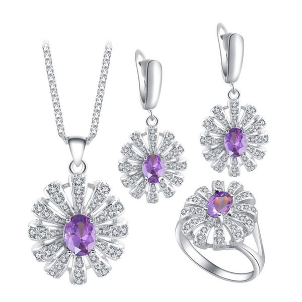 earrings & necklace rolilason purple zircon silver plated stamped sets earring pendant rings for lover fashion jewelry js672
earrings & necklace rolilason purple zircon silver plated stamped sets earring pendant rings for lover fashion jewelry js672