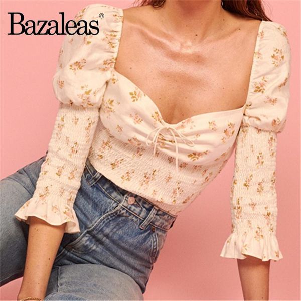 bazaleas vintage flare sleeve blouse fashion floral print women chic mujer harajuku shirt women's blouses & shirts, White
bazaleas vintage flare sleeve blouse fashion floral print women chic mujer harajuku shirt women's blouses & shirts, White