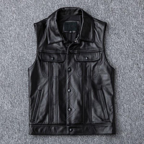 men's vests 100% real leather motorcyclist motorcycle vest thin collar without sleeves jacket casual autumn street outwear plus size, Black;white
men's vests 100% real leather motorcyclist motorcycle vest thin collar without sleeves jacket casual autumn street outwear plus size, Black;white