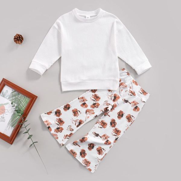 clothing sets autumn 2pcs toddlers baby girls outfits children's long sleeve o-neck rib knit pullovers floral pants set, White
clothing sets autumn 2pcs toddlers baby girls outfits children's long sleeve o-neck rib knit pullovers floral pants set, White