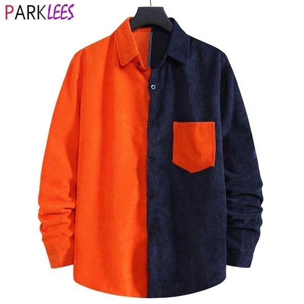 contrast color patchwork velour shirt men casual warm corduroy dress shirts mens quality easy care shirt with pocket 210522, White;black
contrast color patchwork velour shirt men casual warm corduroy dress shirts mens quality easy care shirt with pocket 210522, White;black
