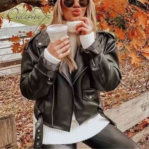 autumn streetwear leather jacket outwear black faux pu motorcycle coats 210513
autumn streetwear leather jacket outwear black faux pu motorcycle coats 210513