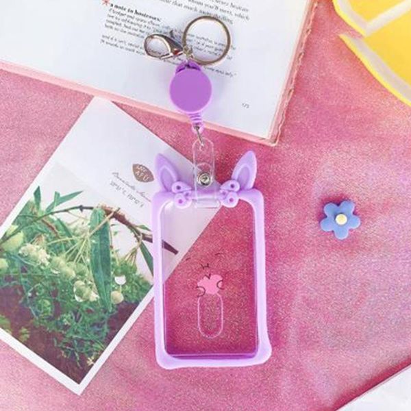 card holders cute transparent women keychain badge id case silicone ear retractable girl student holder pass cover fashion, Brown;gray
card holders cute transparent women keychain badge id case silicone ear retractable girl student holder pass cover fashion, Brown;gray