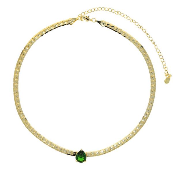 chains arrived gold color women lady jewelry green cubic zirconia tear drop cz charm choker with flat snake chain collar necklace, Silver
chains arrived gold color women lady jewelry green cubic zirconia tear drop cz charm choker with flat snake chain collar necklace, Silver