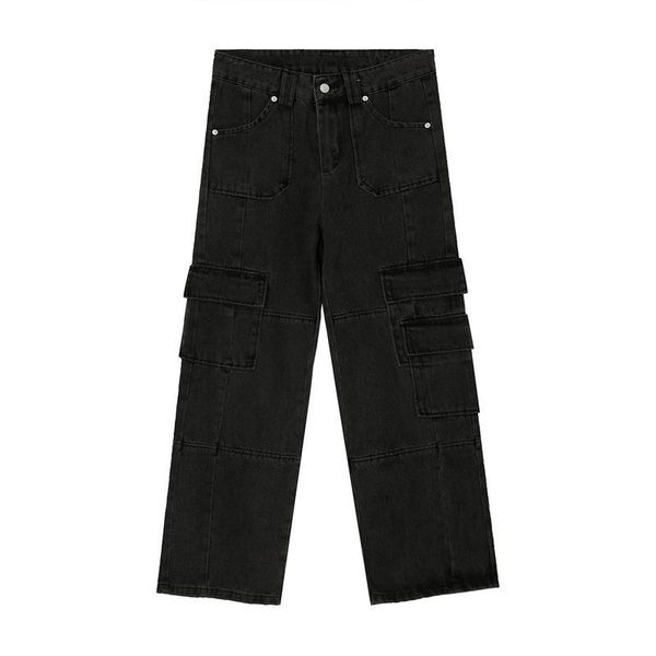 men autumn vintage washed jeans loose wide leg pants straight cargo baggy denim streetwear, Blue
men autumn vintage washed jeans loose wide leg pants straight cargo baggy denim streetwear, Blue