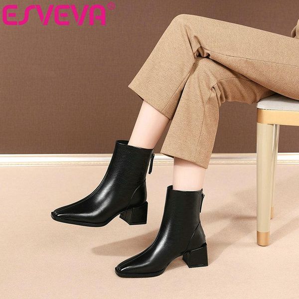 boots esveva 2021 square heel quality pu leather women shoes round toe ankle zipper fashion ladies pumps big size 34-43, Black
boots esveva 2021 square heel quality pu leather women shoes round toe ankle zipper fashion ladies pumps big size 34-43, Black