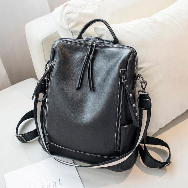 backpack minimalist versatile solid color soft pu leather travel casual leisure commuter shoulders bag large capacity schoolbag
backpack minimalist versatile solid color soft pu leather travel casual leisure commuter shoulders bag large capacity schoolbag